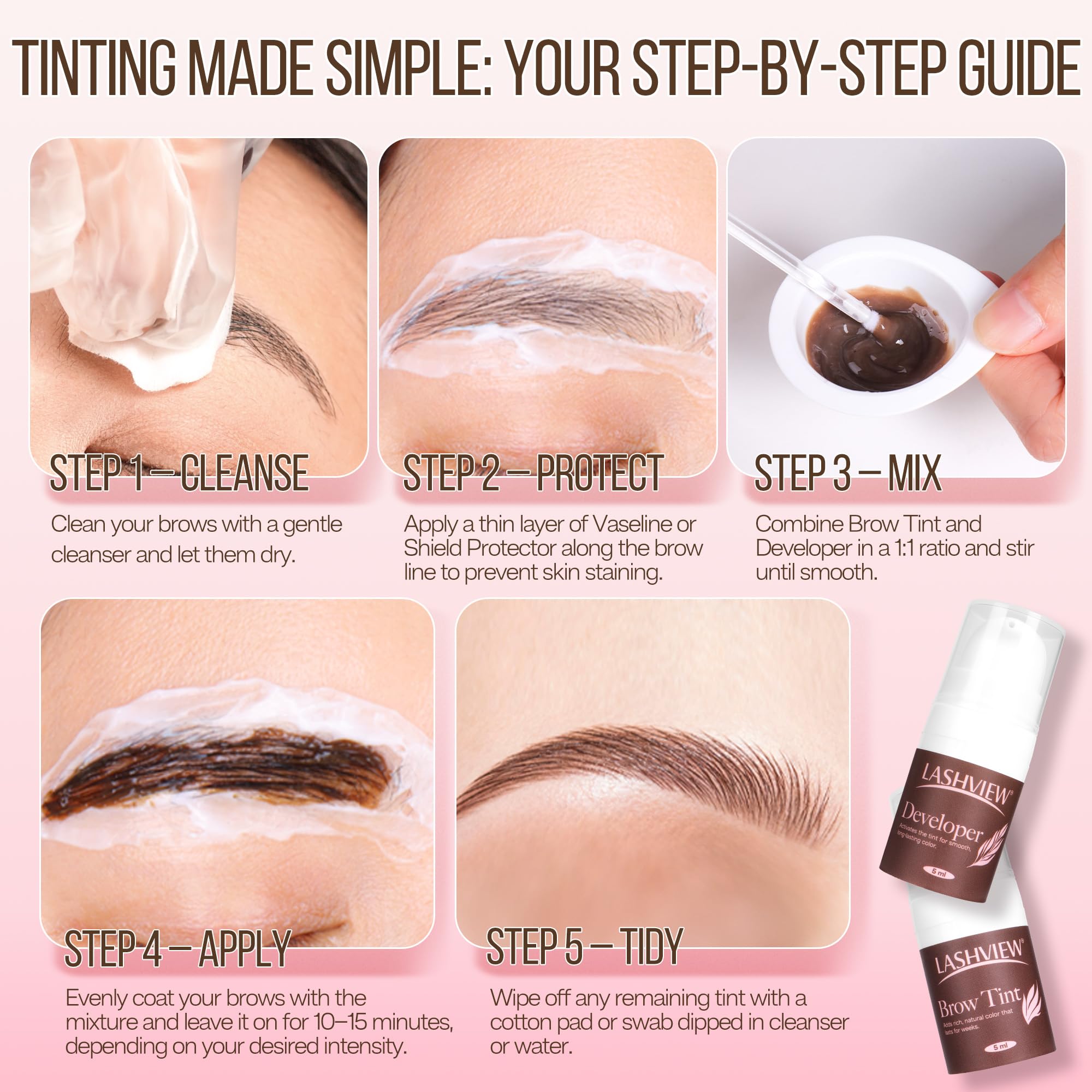 LASHVIEW Brow Color Kit natural black shade for bold look