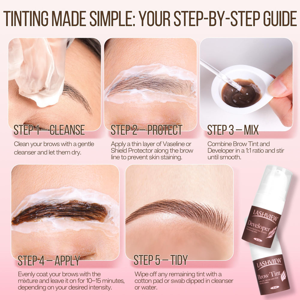 LASHVIEW Brow Color Kit natural black shade for bold look