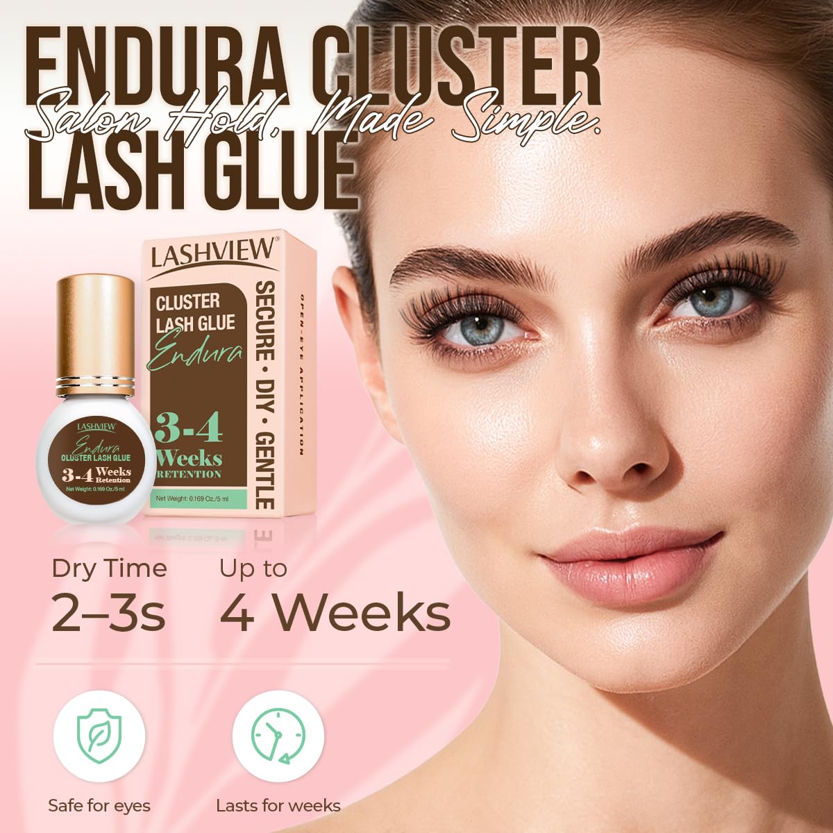 LASHVIEW latex-free, low-odor glue for comfortable wear.