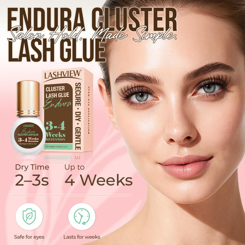 LASHVIEW latex-free, low-odor glue for comfortable wear.