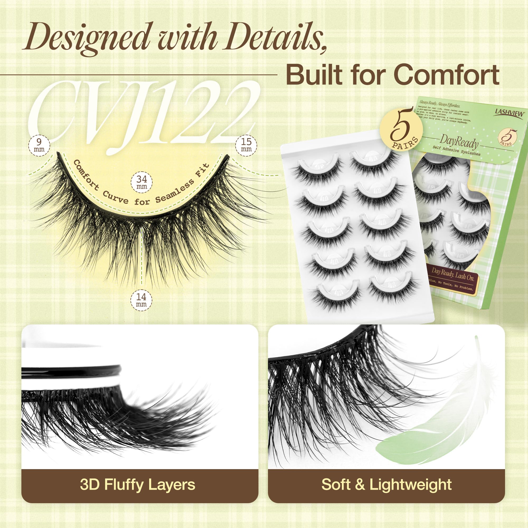 LASHVIEW lightweight band lashes delivering all day comfort