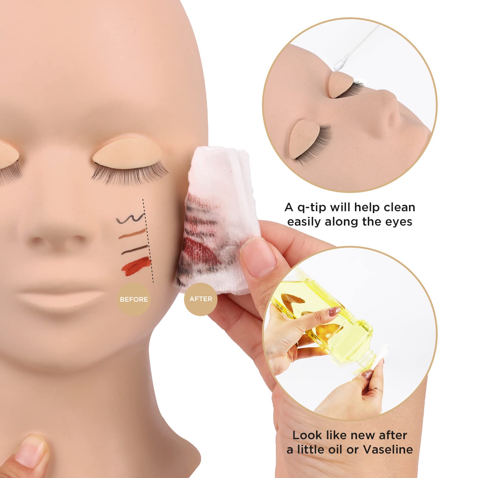 LASHVIEW soft-touch silicone skin aids natural lash application simulation