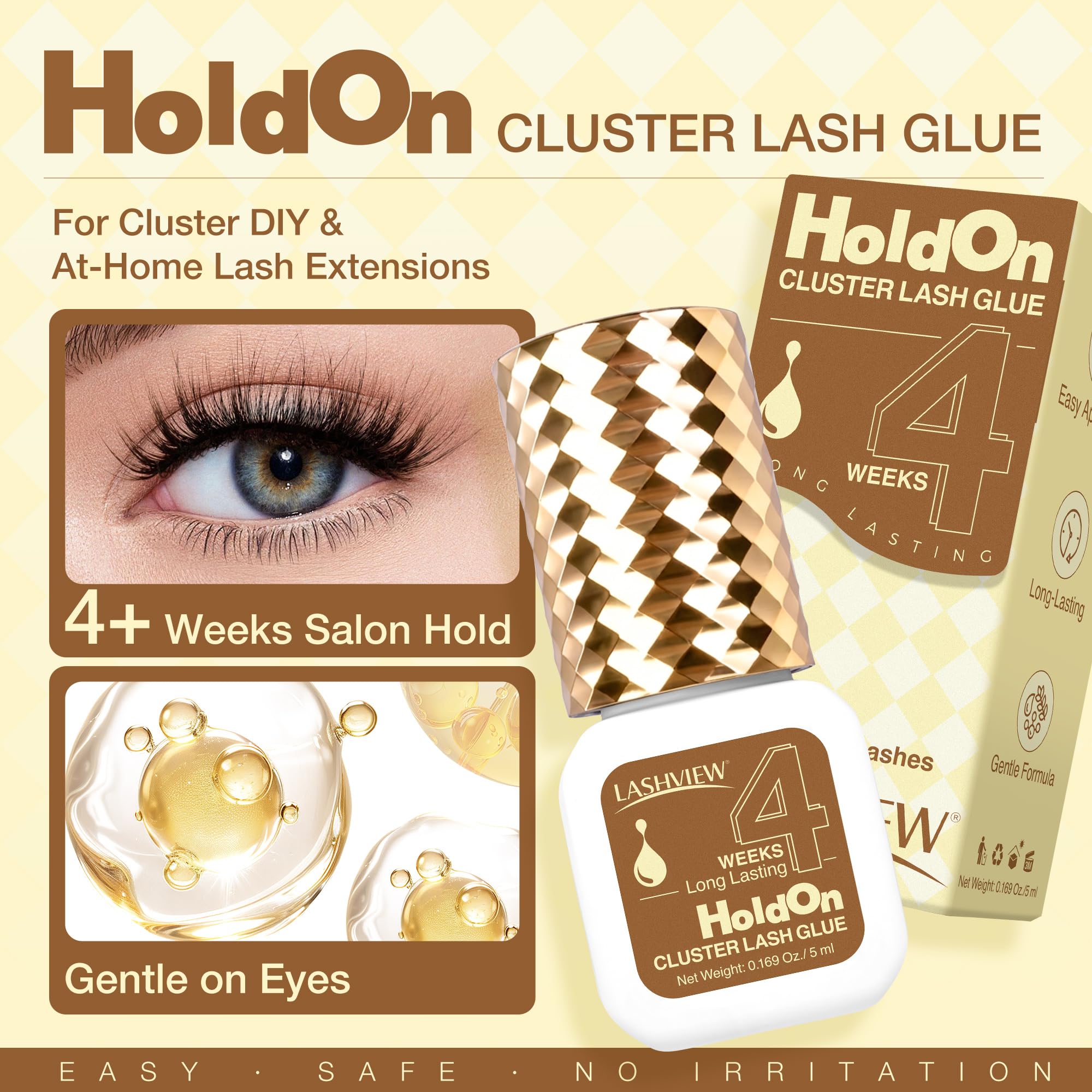 LASHVIEW eyelash cluster glue precision applicator enables easy dipping.