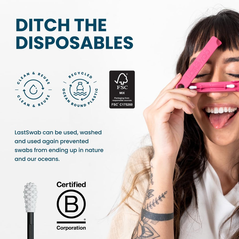 LastSwab in-use scene, reusable alternative to single-use swabs.