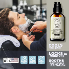 Lather & Wood balm absorption shows non-greasy, smooth finish on skin