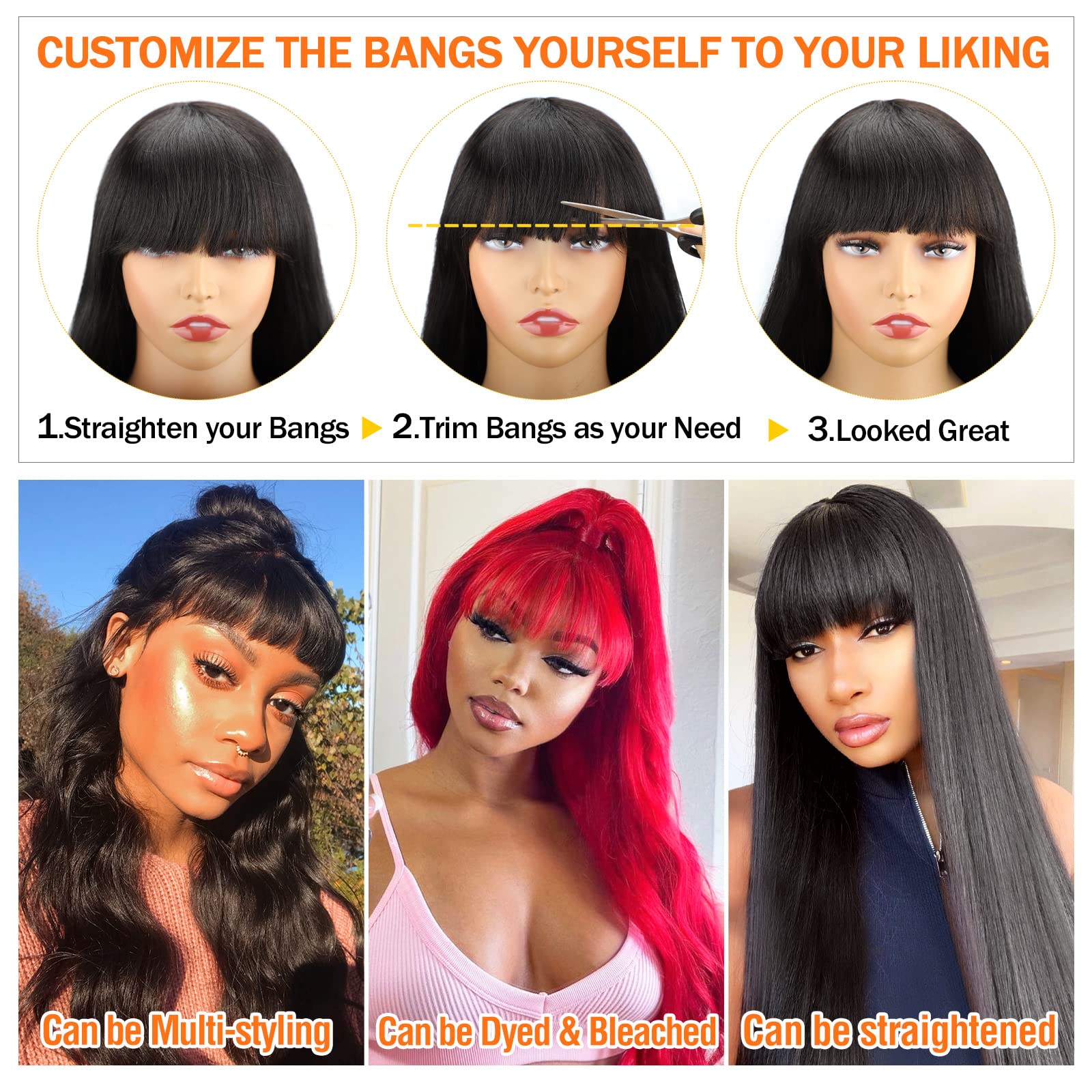 Lativ Body Wave Wigs with Bangs—breathable cap and secure fit with three combs.