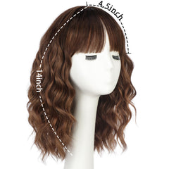 Lativ brown highlight wig closeup reveals natural texture and depth.
