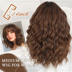 Lativ short wavy bob wig on model emphasizes party-ready style.