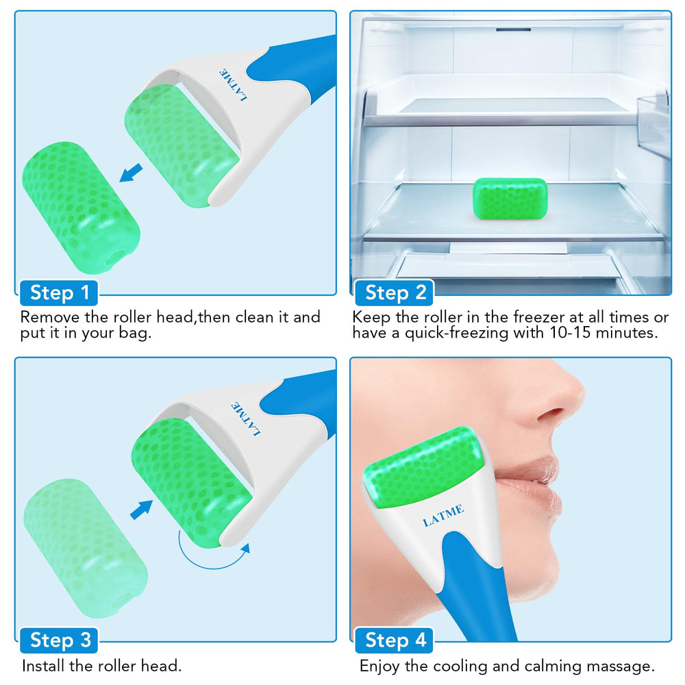 LATME Ice Roller cooling effect during routine for quick comfort.