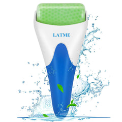 LATME Ice Roller face closeup showing cooling massage for refreshed skin.