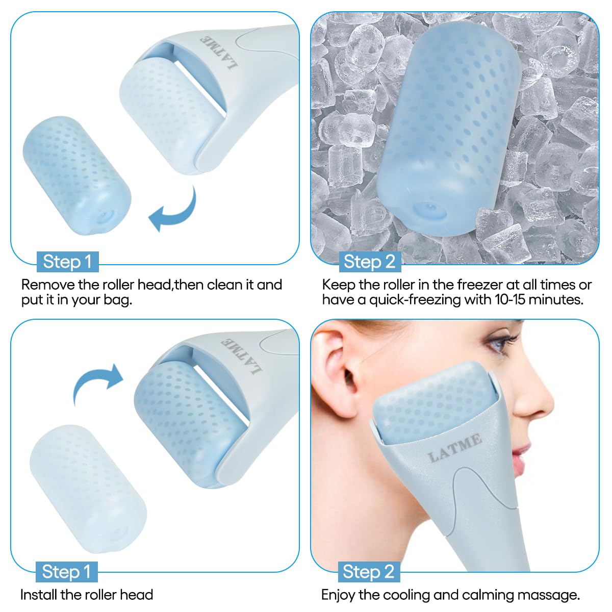 LATME Ice Roller cooling therapy delivers quick, refreshing relief.