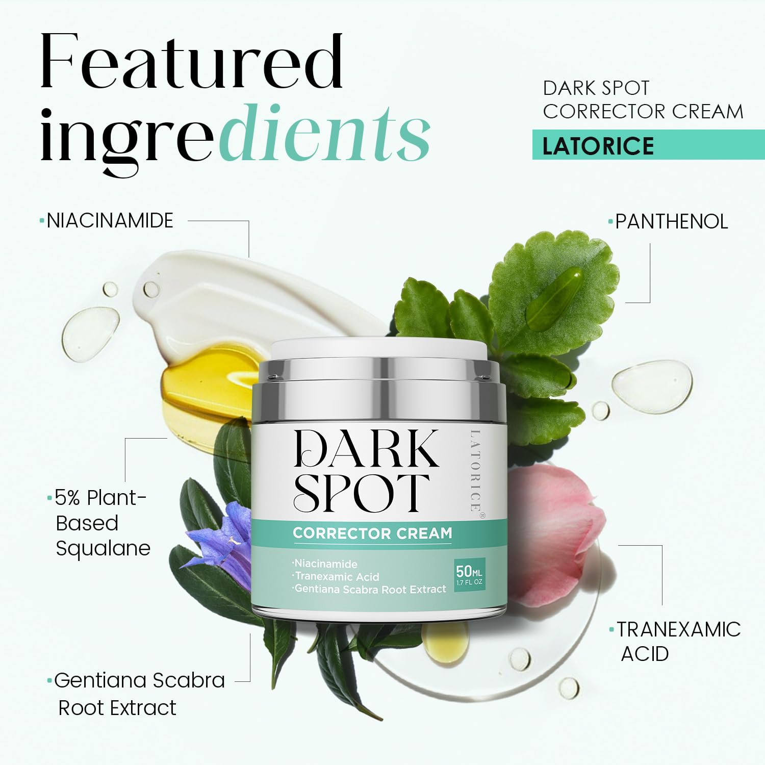 LATORICE Suero: envase junto a protector solar para resultados consistentes.