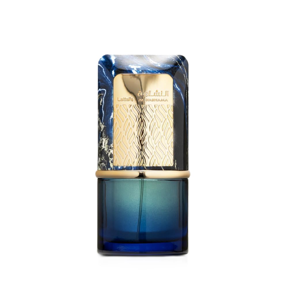 Lattafa Al Nashama Caprice bottle front shows sleek unisex design for daily elegance