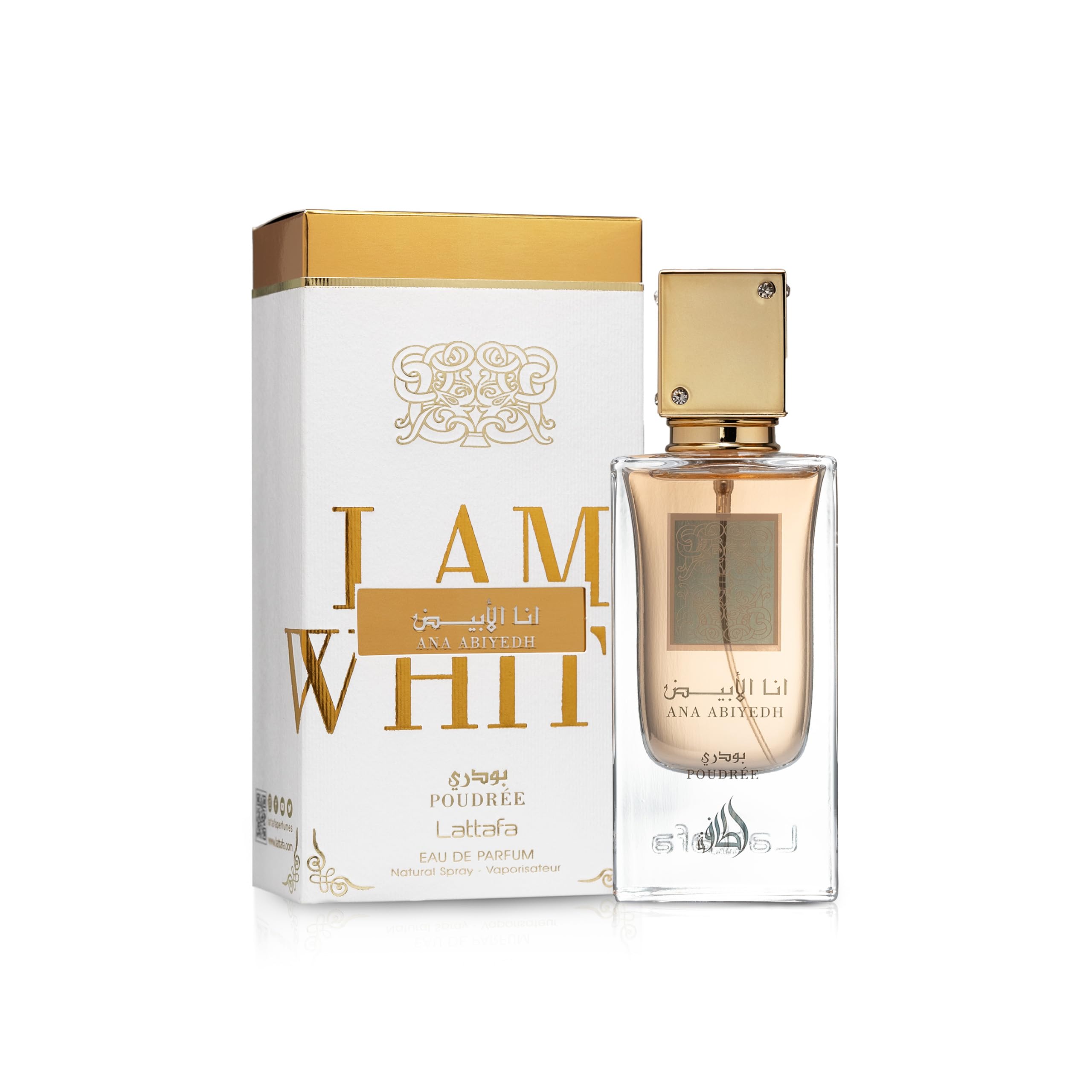 Lattafa Ana Abiyedh Poudrée rose-notes highlight femininity and charm.