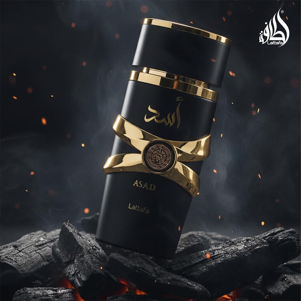 Lattafa Asad bottle cap details emphasize sturdy closure.
