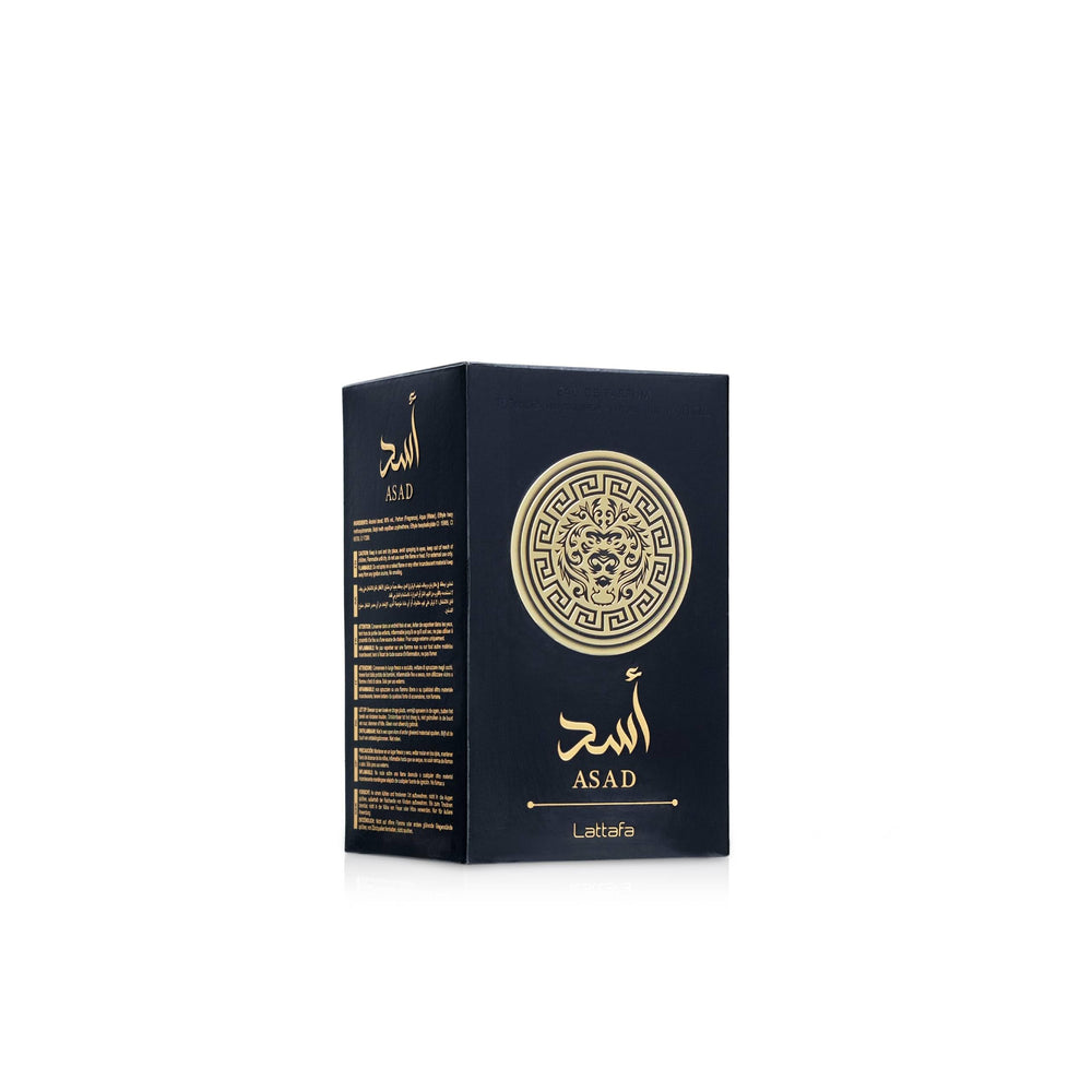 Lattafa Asad packaging box with premium presentation.
