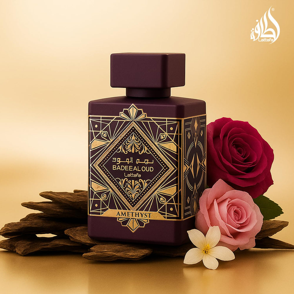 Unisex appeal of Lattafa Bade'e Al Oud Amethyst showcased