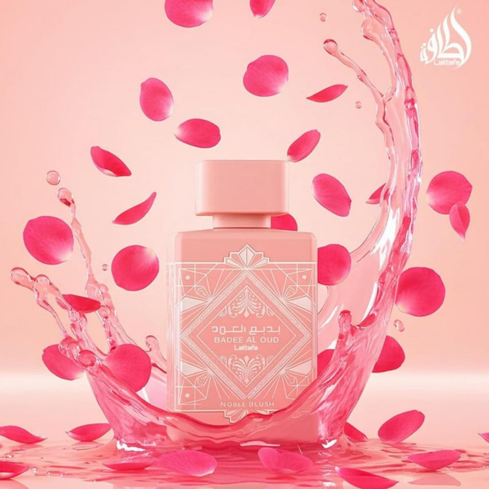 3D bottle angle shot emphasizes Lattafa Bade'e Al Oud Oud for Glory’s sleek silhouette.
