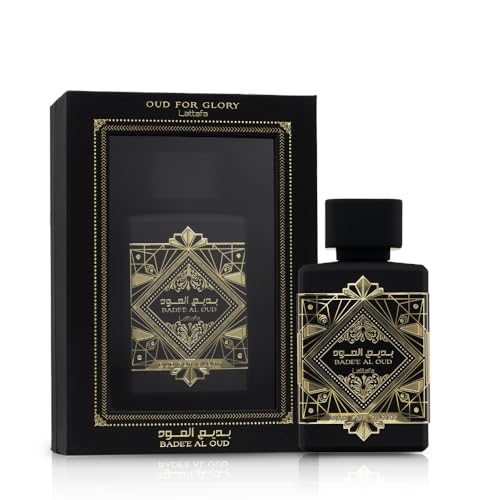 Lattafa Bade’e Al Oud packaging box shown for gifting presentation.