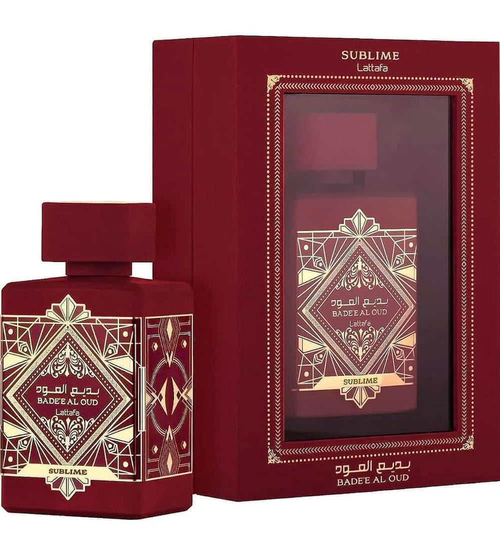 Lattafa Badee Al Oud Sublime cap close-up showing premium bottle design