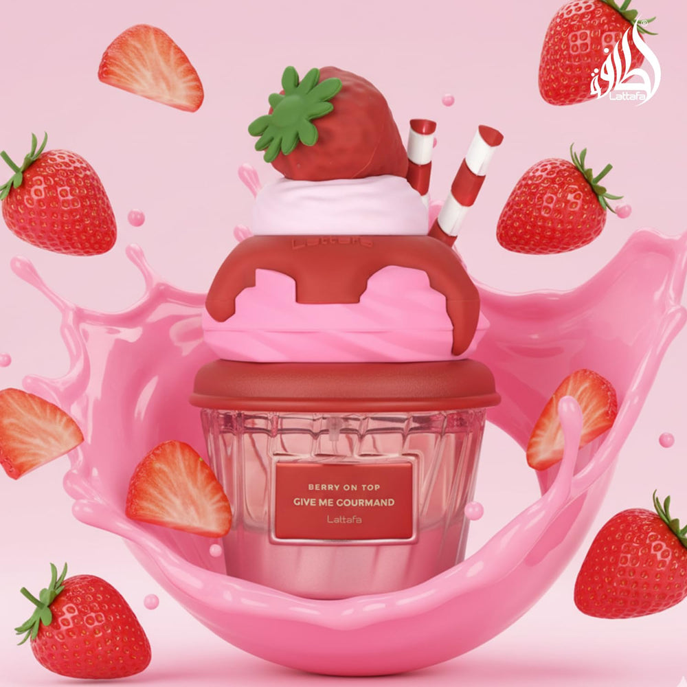 Lattafa Berry On Top berry splash reveals juicy fruit opening