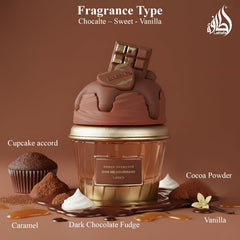 Lattafa Choco Overdose packaging box highlighting luxury presentation for gifting.