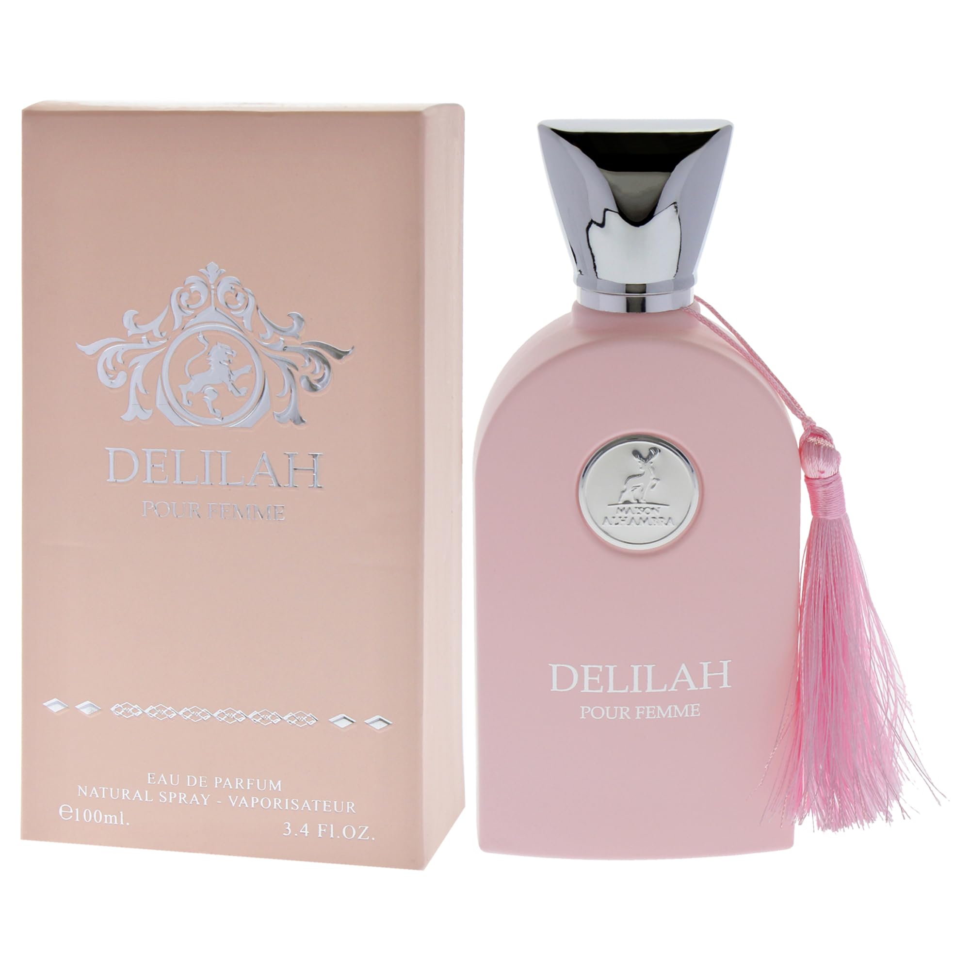 Lattafa Delilah EDP label close-up highlights premium branding