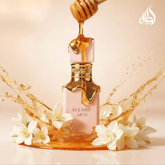 Lattafa Eclaire base notes vanilla, praline, musk for warmth.