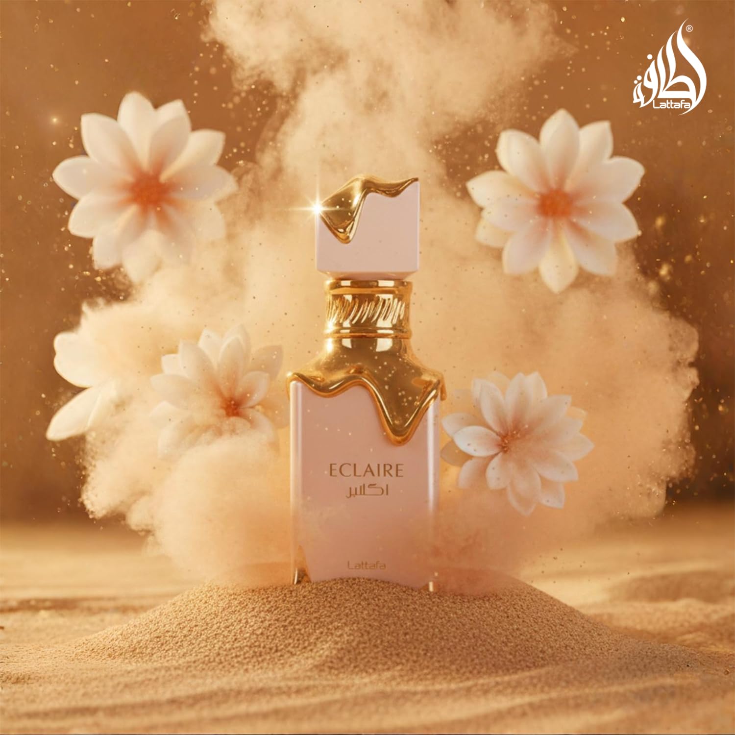 Lattafa Eclaire honey vanilla mix suggests gourmand comfort.