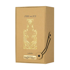 Lattafa Fire On Ice packaging box, elegant gift-ready presentation.