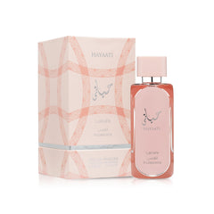 Lattafa Hayaati Florence label detail with premium branding.