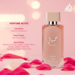 Lattafa Hayaati Florence spray action showing easy application.