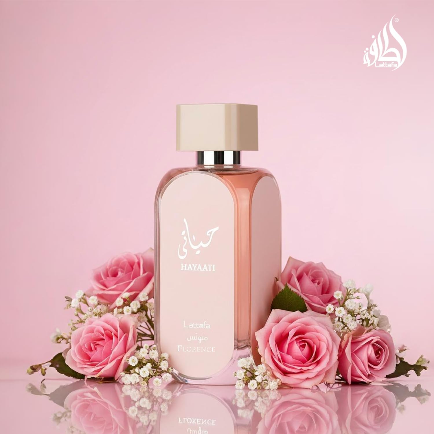 Lattafa Hayaati Florence top notes reveal bright opening.