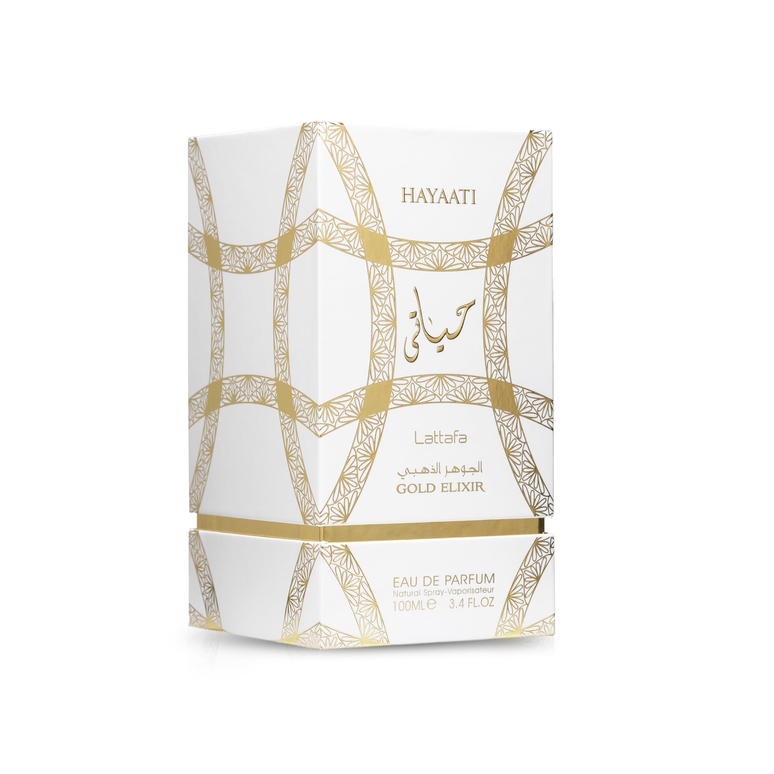Lattafa Hayaati Gold Elixir sprayer shows smooth, even application
