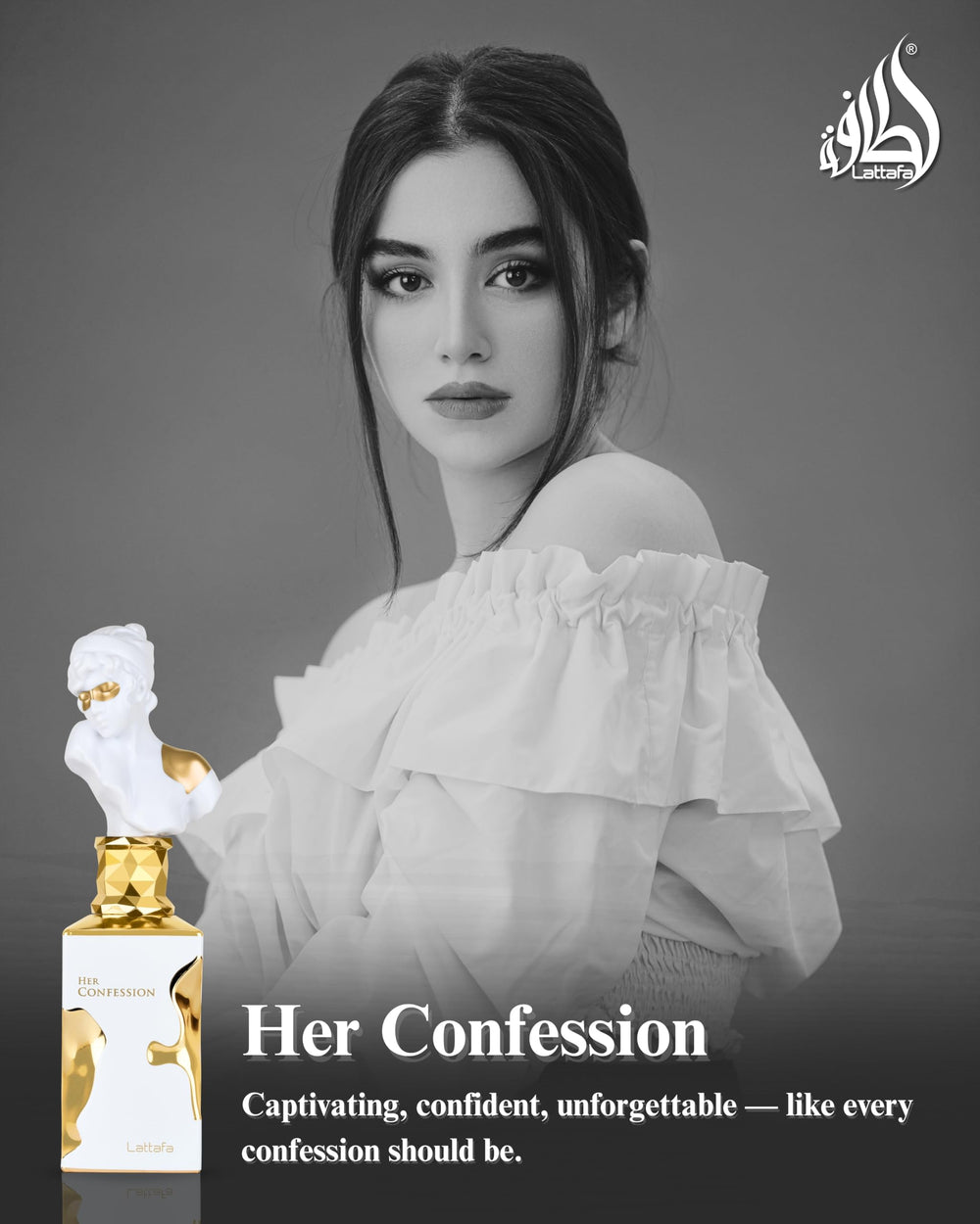 Lattafa Her Confession elegant bottle with premium packaging