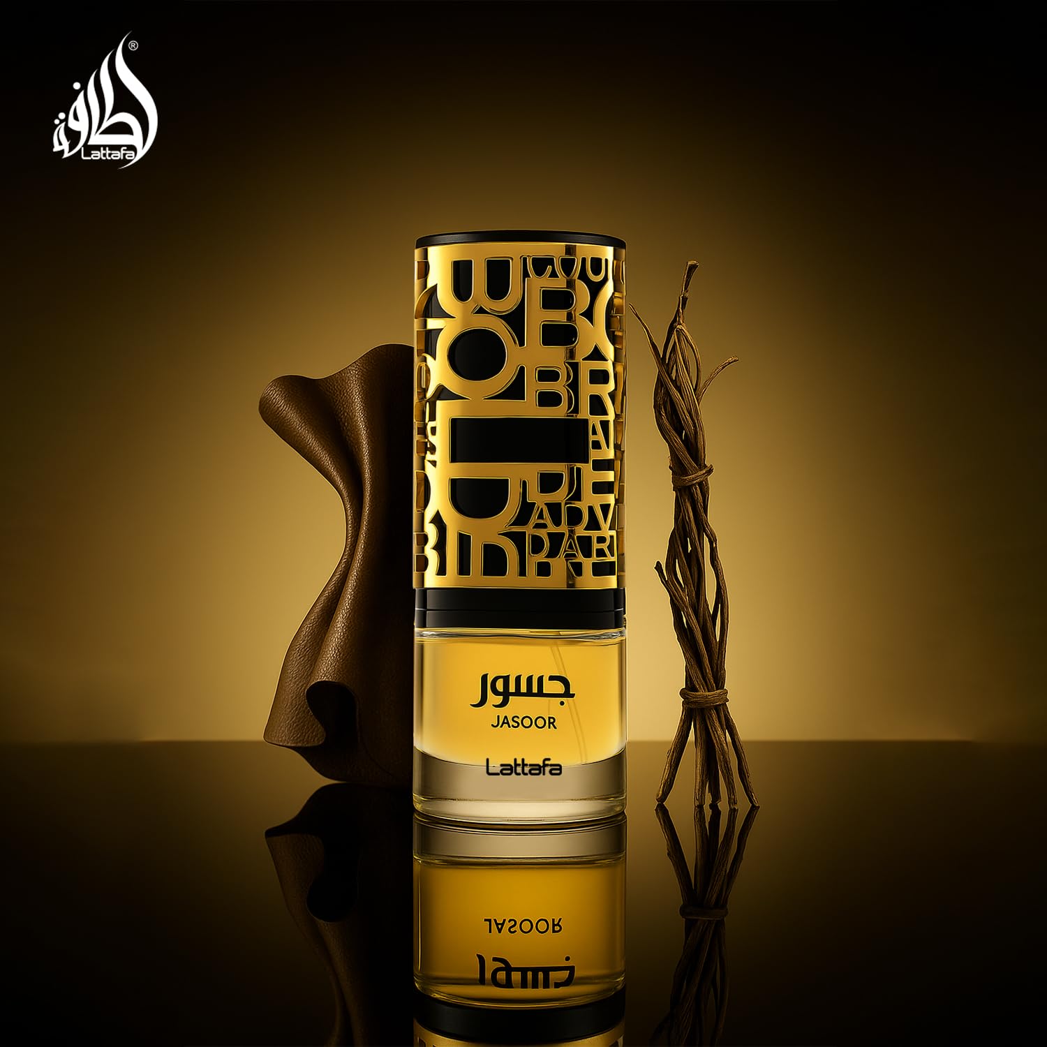Lattafa Jasoor worn on the wrist as a refined fragrance choice.