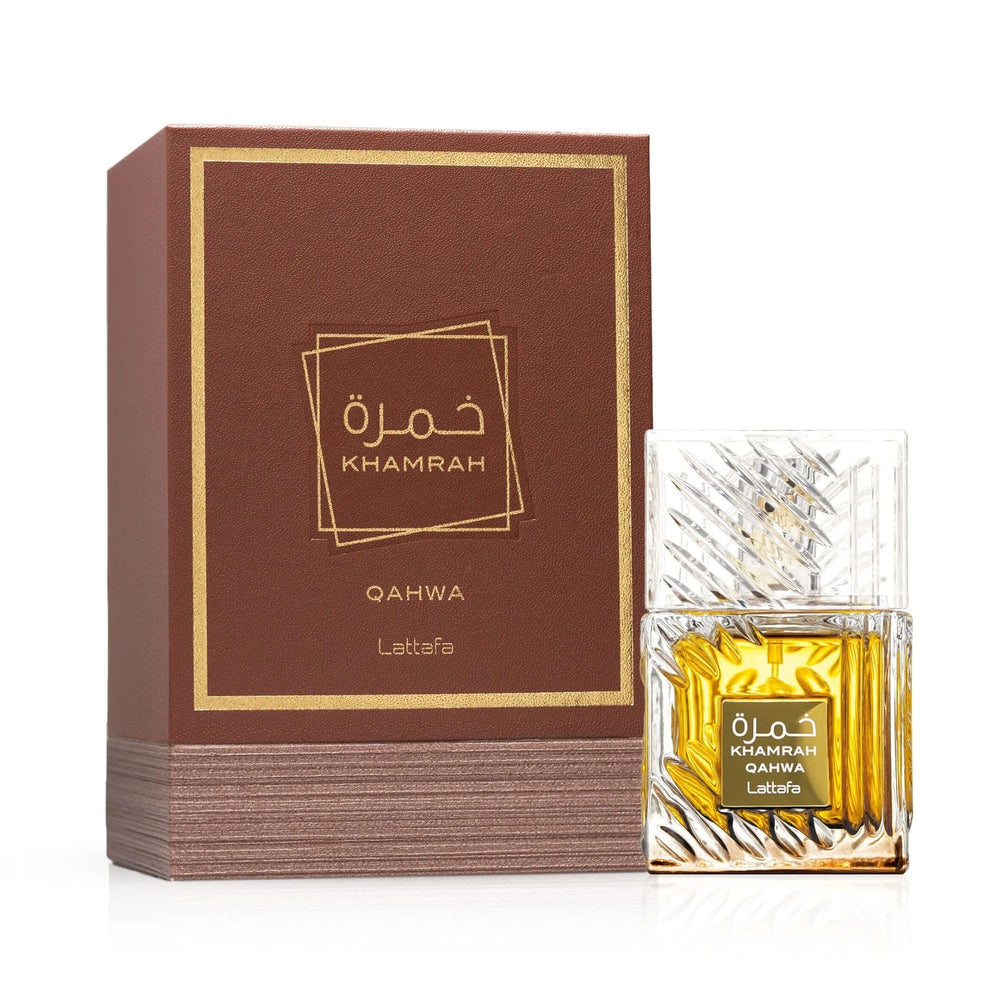 Lattafa Khamrah Qahwa gift set emphasizes premium packaging.
