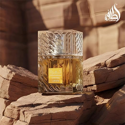 Lattafa Khamrah Qahwa praline-fruit detail hints at rich sweetness