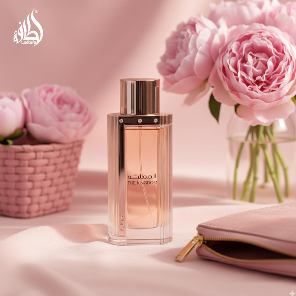 Lattafa The Kingdom Jasmine heart—floral depth for refined allure.