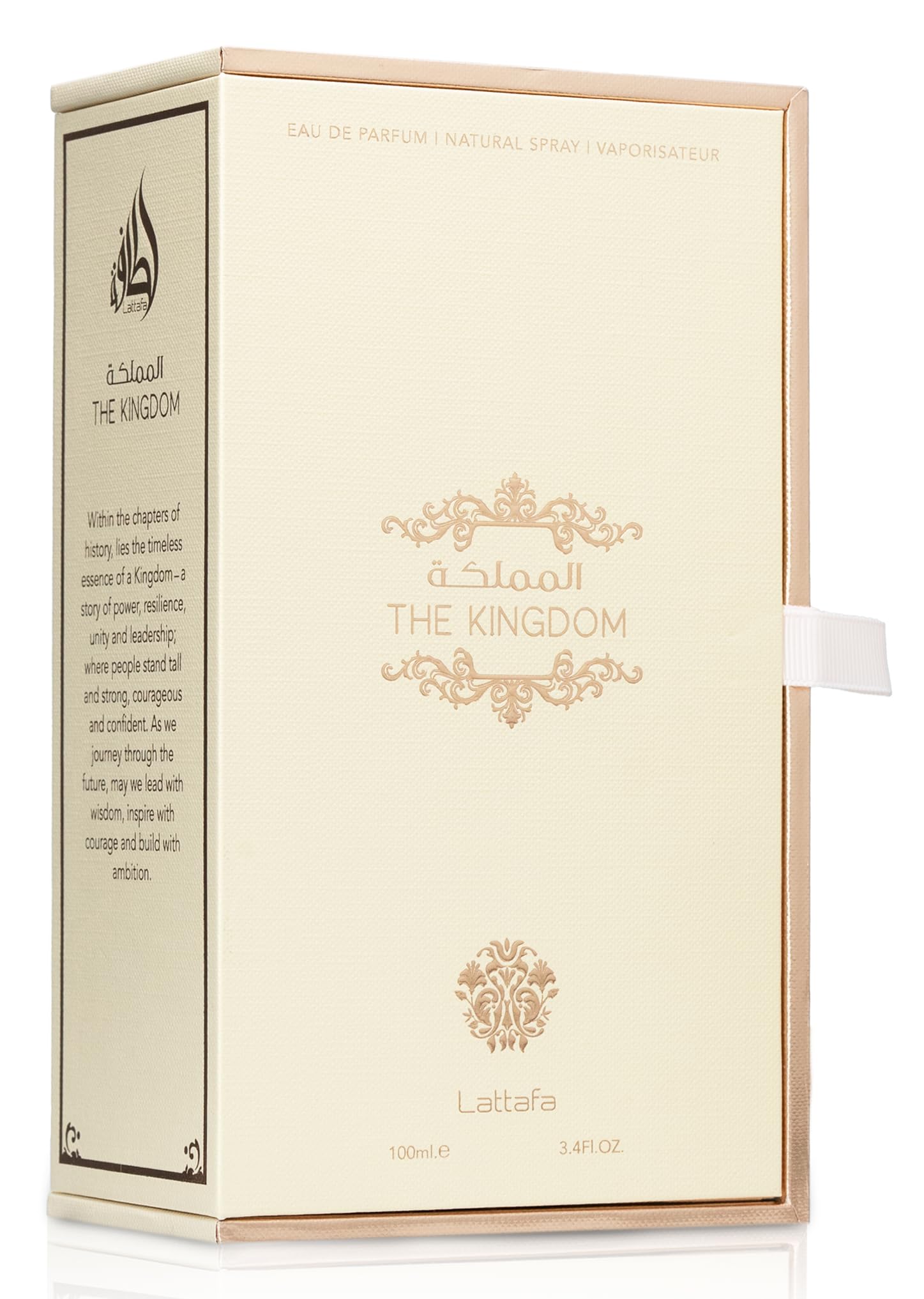 Lattafa The Kingdom packaging box—premium presentation ideal for gifting.