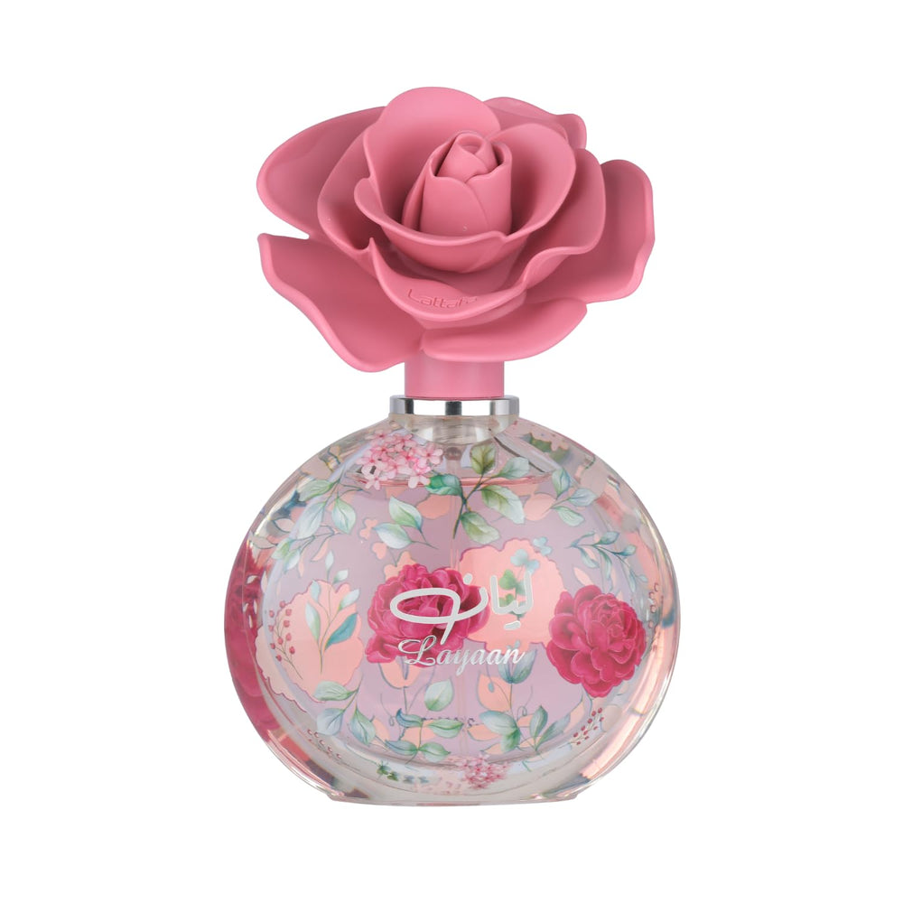 Lattafa Layaan bottle design exudes serene elegance, ideal for gifting.