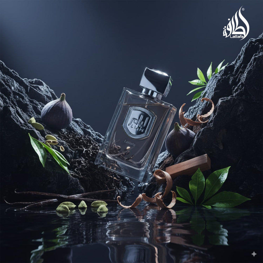 Lattafa Liam Grey EDP spray action conveys smooth application and even distribution