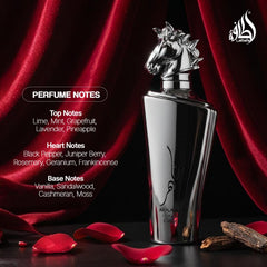 Lattafa Maahir Legacy base notes feature ambroxan and vetiver.