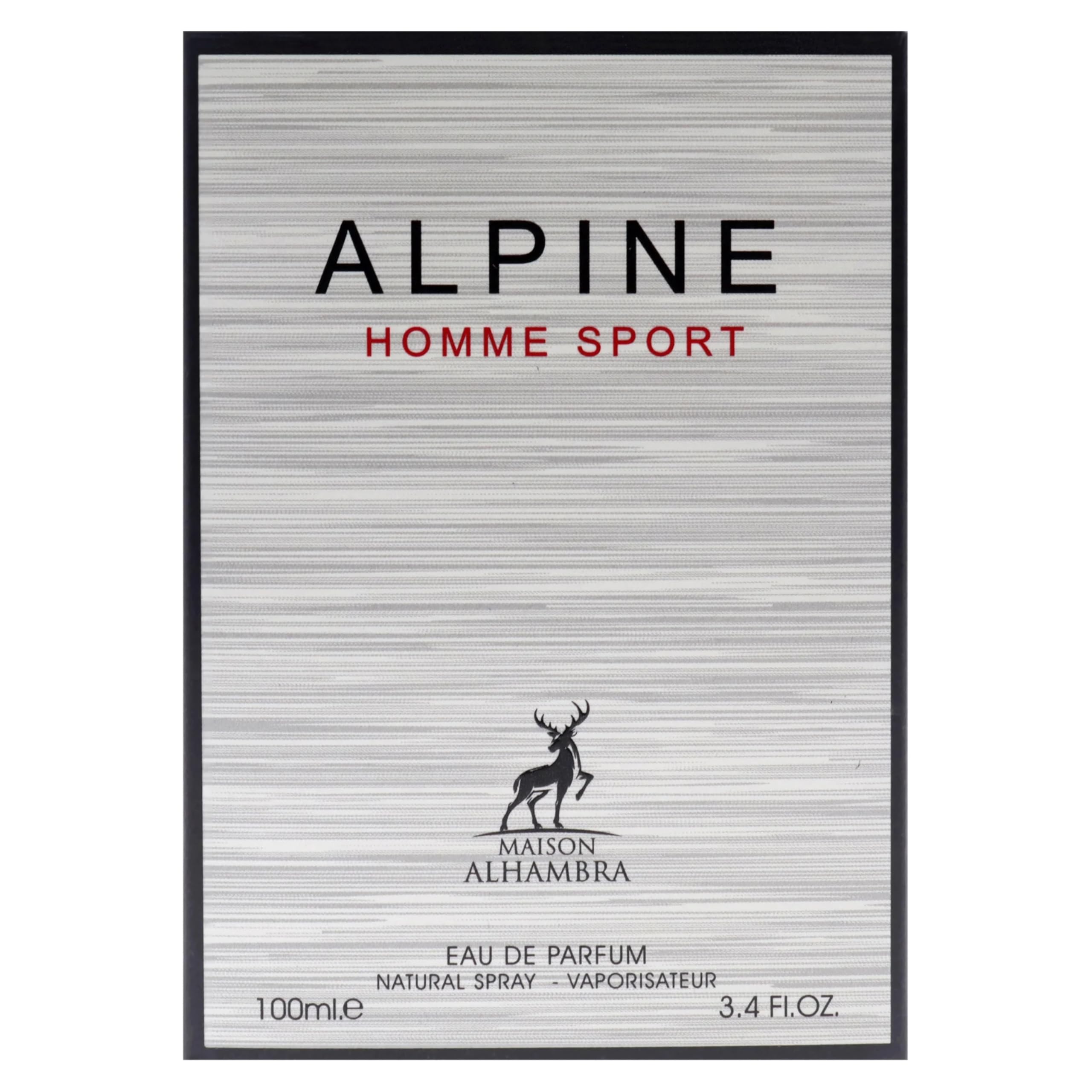 Lattafa Alpine Homme Sport box packaging suggests a refined gift-ready presentation.