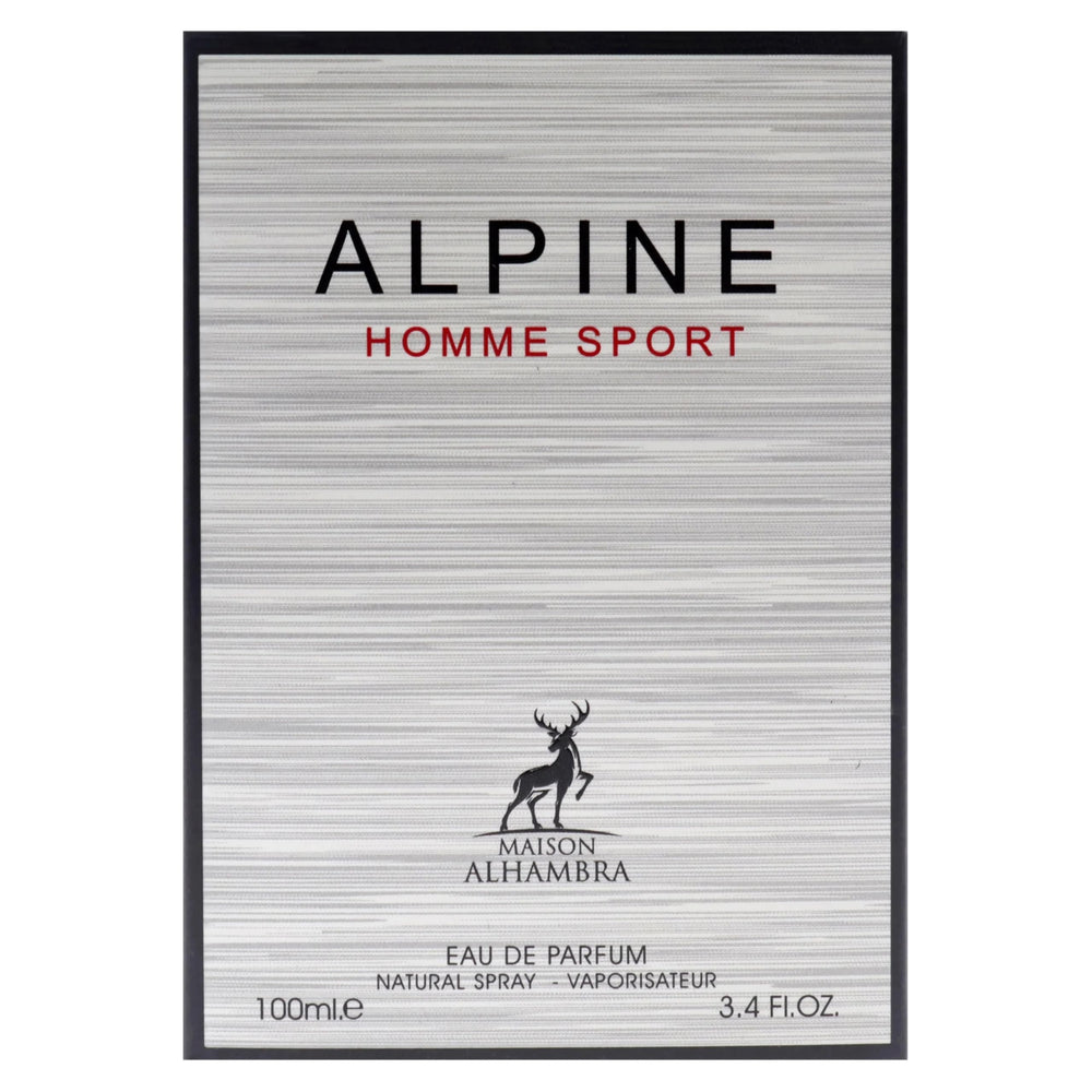 Lattafa Alpine Homme Sport box packaging suggests a refined gift-ready presentation.