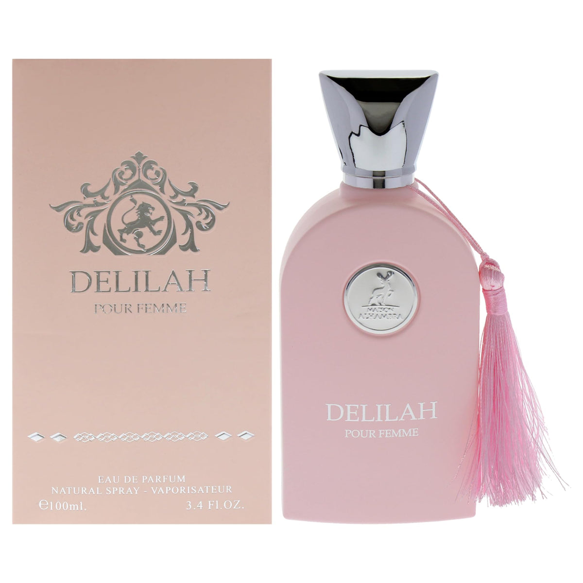 Lattafa Maison Alhambra Delilah bottle front view for daily elegance