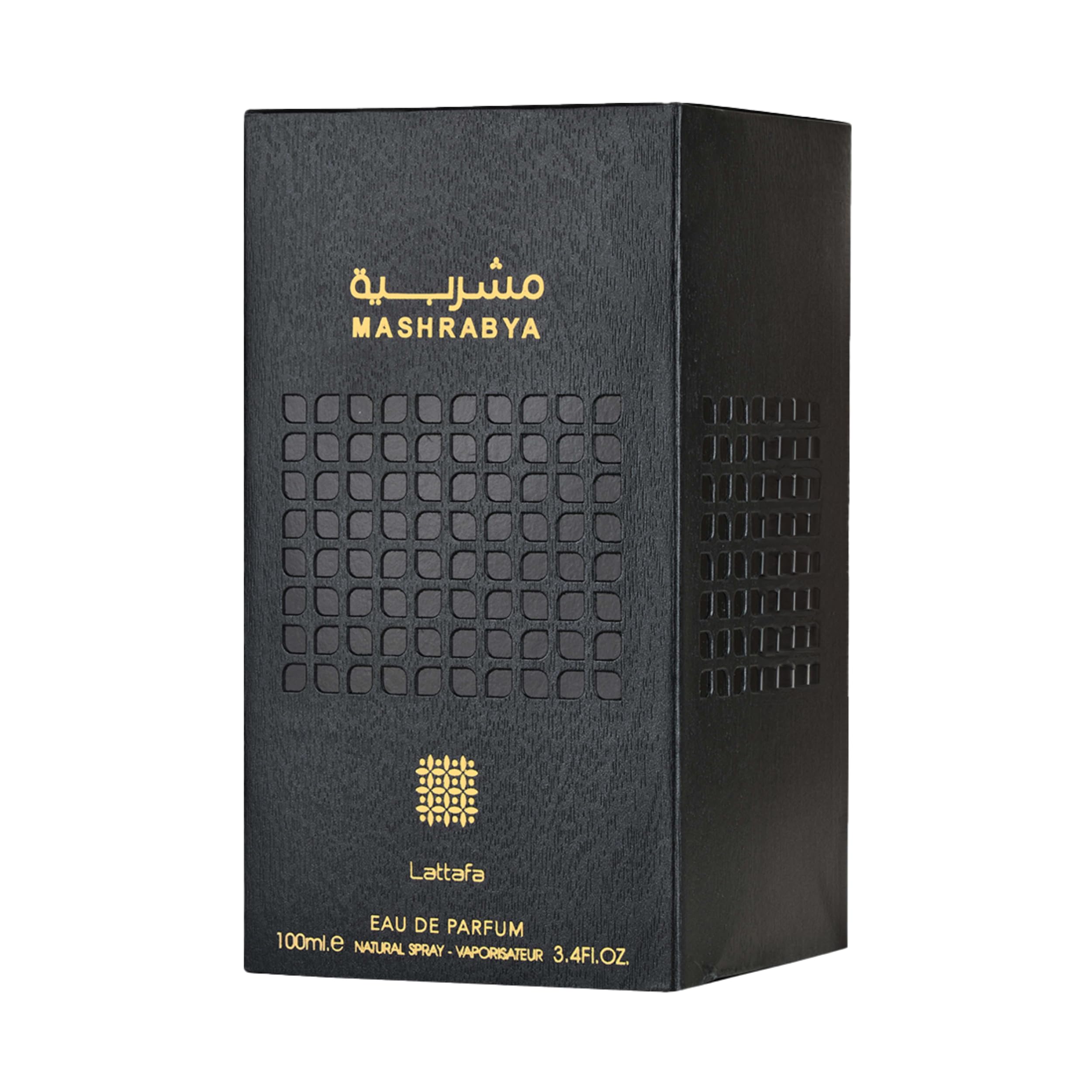 Lattafa Mashrabya packaging, elegant box suitable for gifting and unboxing