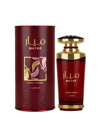 Lattafa Mayar Cherry Intense outer box, presenting premium packaging and lasting impression.