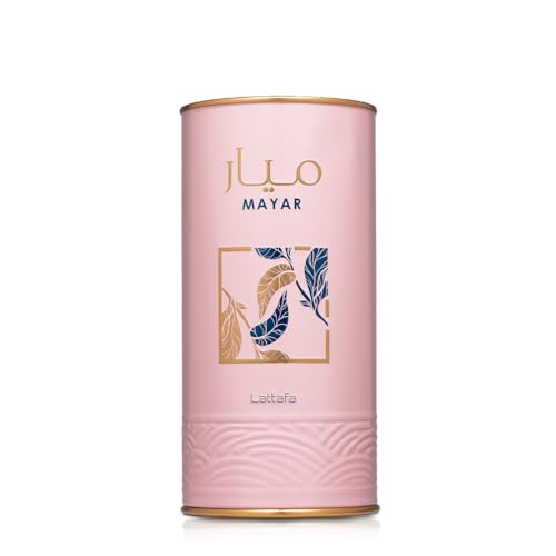 Lattafa Mayar floral note visual featuring peony and jasmine imagery.