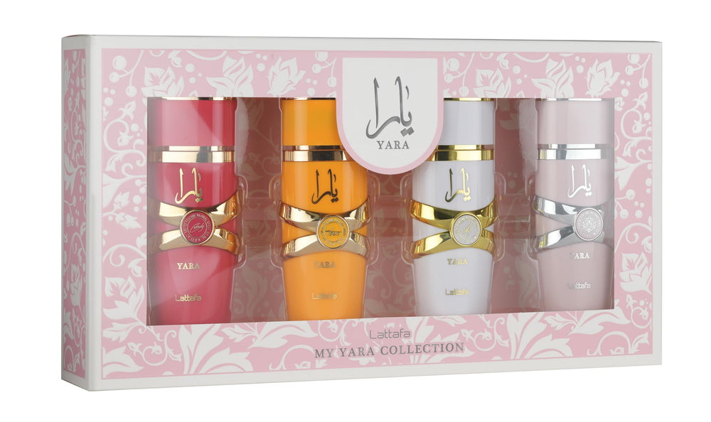 Lattafa My Yara Collection 4x25ml bottles, versatile for daily wear and gifting